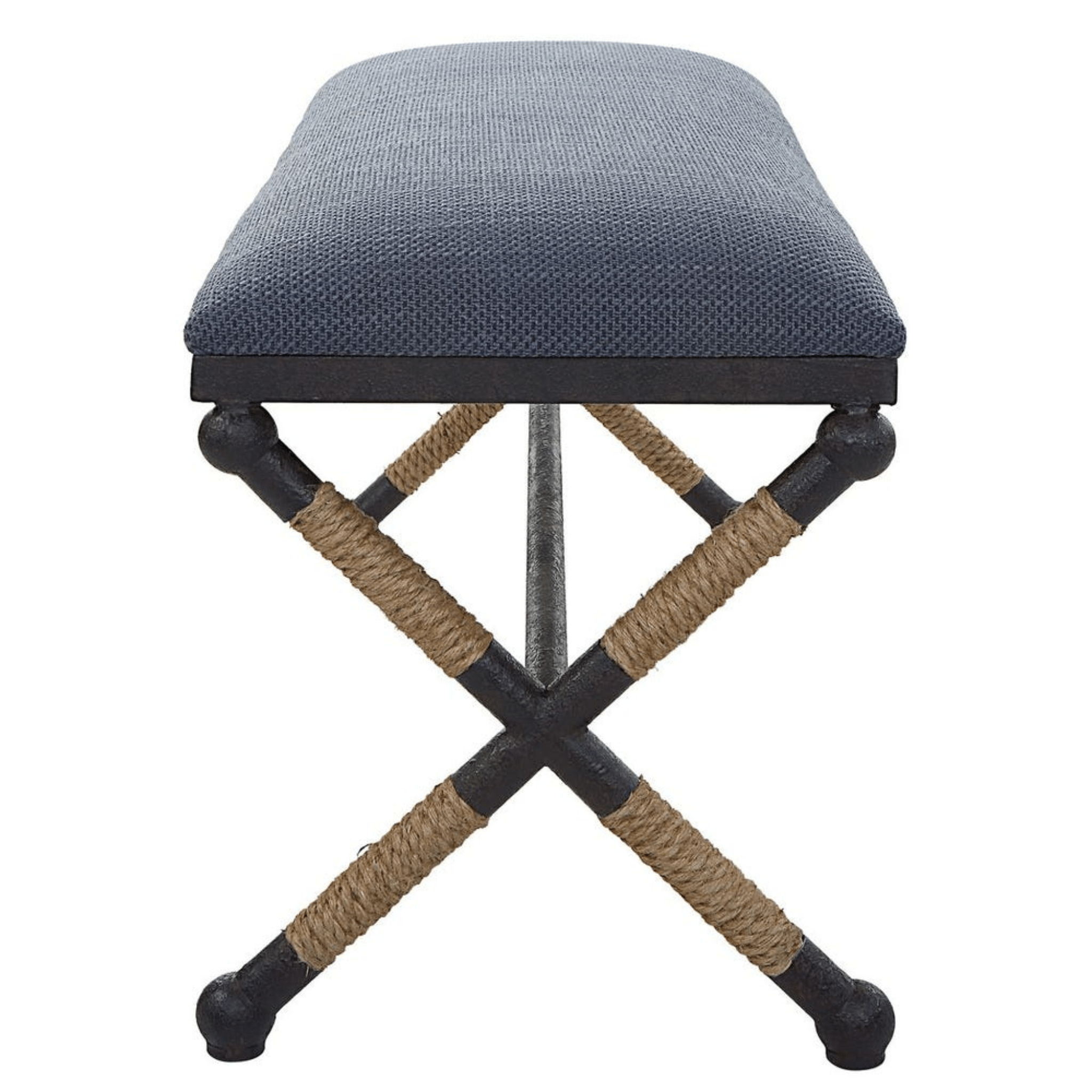 Naxos Iron & Rope Navy Bench - Large - Our Boat House