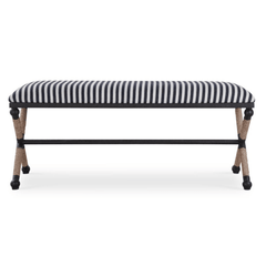 Naxos Iron & Rope Striped Bench - Large - Our Boat House