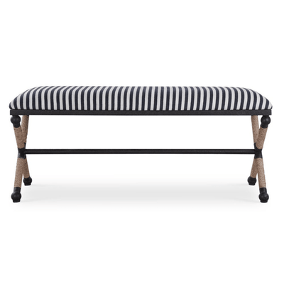 Naxos Iron & Rope Striped Bench - Large - Our Boat House