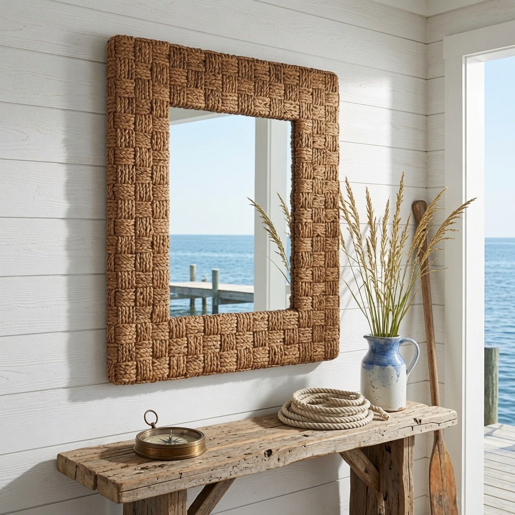 New Castle Water Hyacinth Mirror - Our Boat House