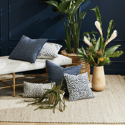 Newman Navy Dotted Pillow - Set of Two - Our Boat House