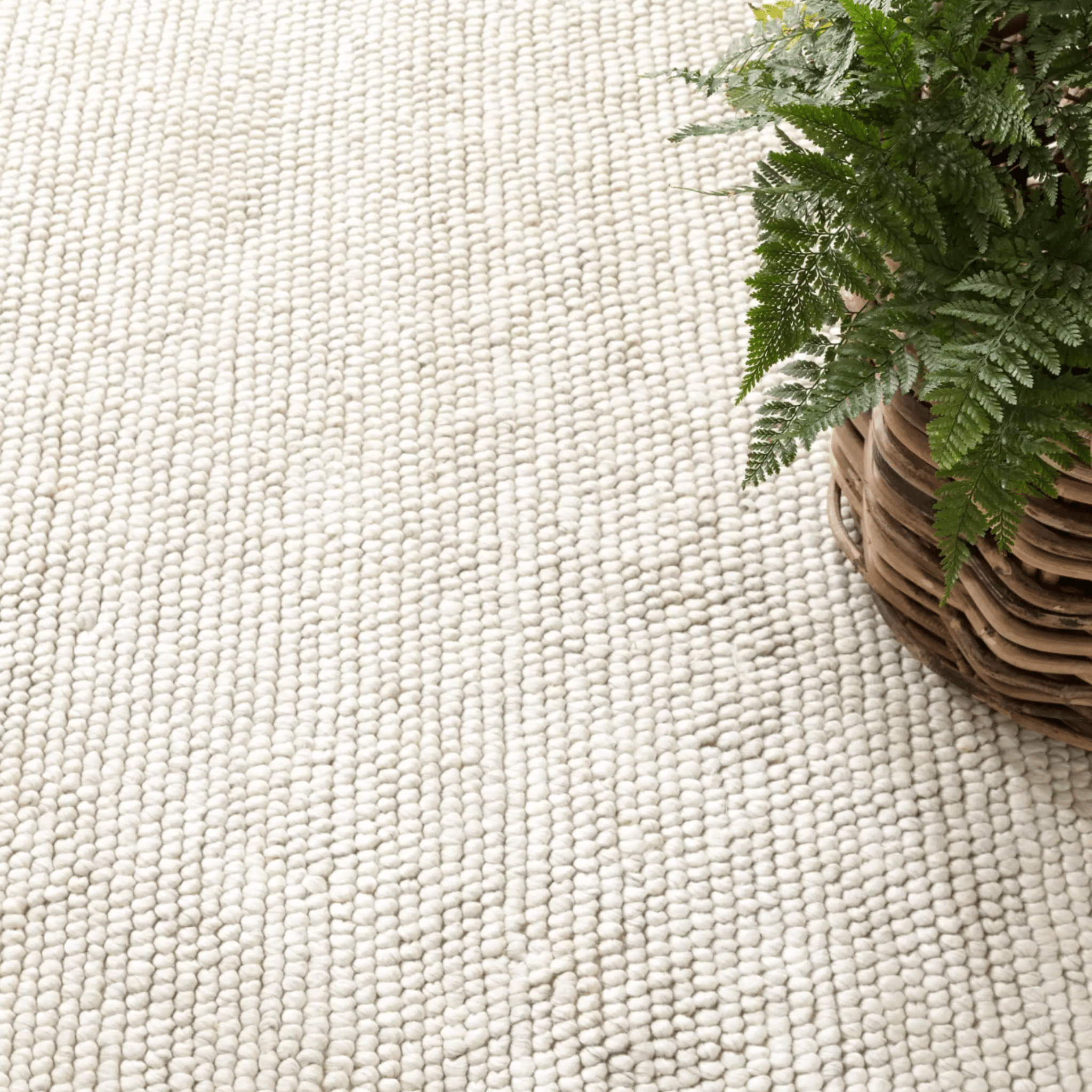 Niels Handwoven Wool/Viscose Rug - Ivory - coastal inspired home furnishing