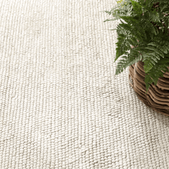 Niels Handwoven Wool/Viscose Rug - Ivory - coastal inspired home furnishing