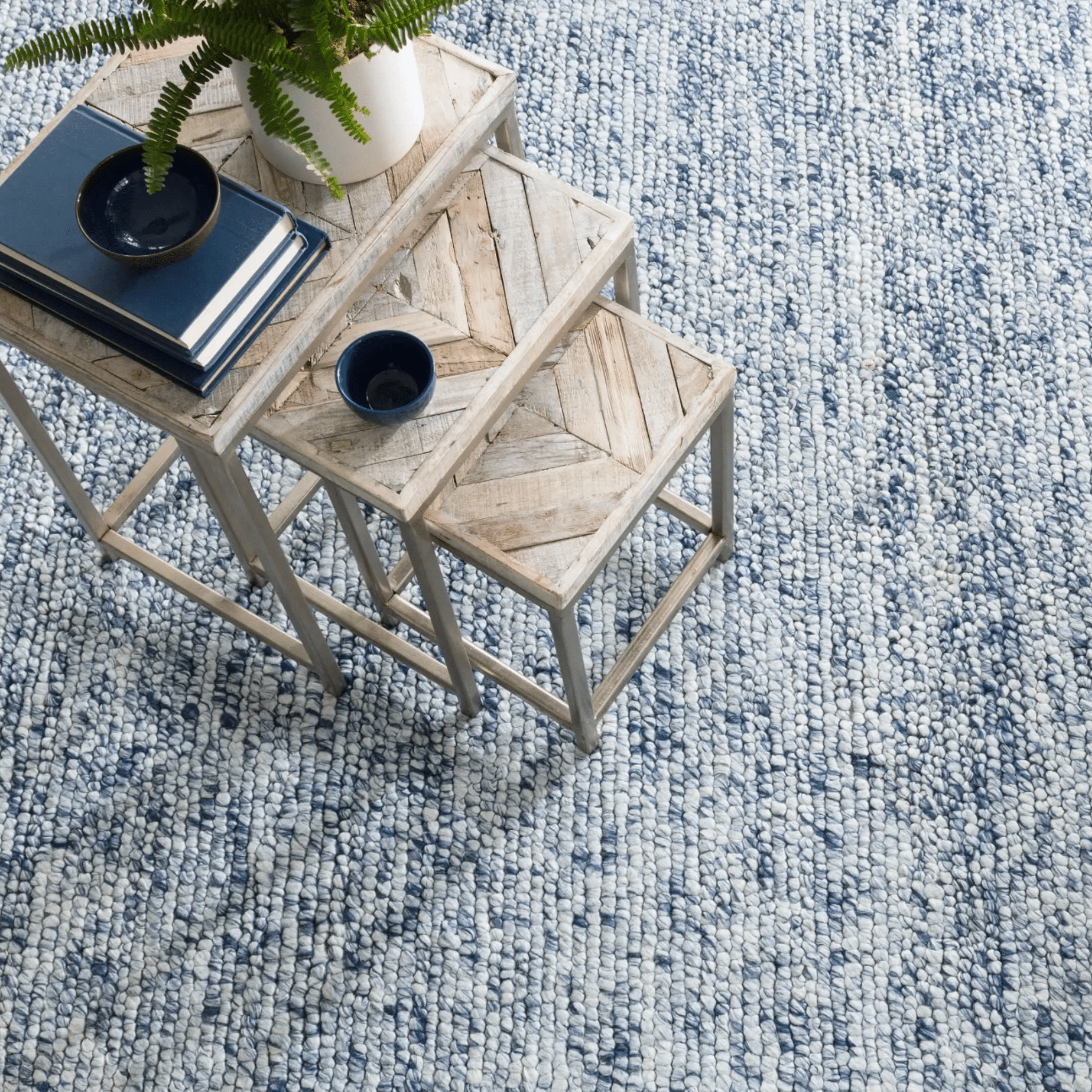 Niels Handwoven Wool/Viscose Rug - Navy - coastal inspired home furnishing lifestyle