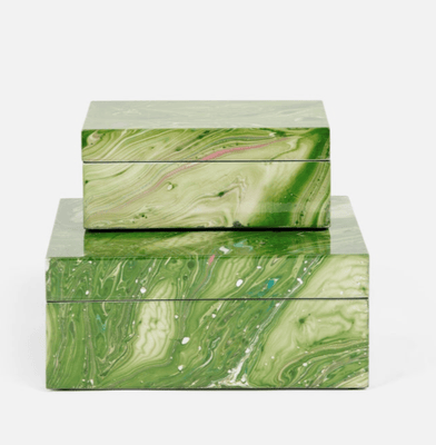 Nola Green Decorative Boxes - Our Boat House