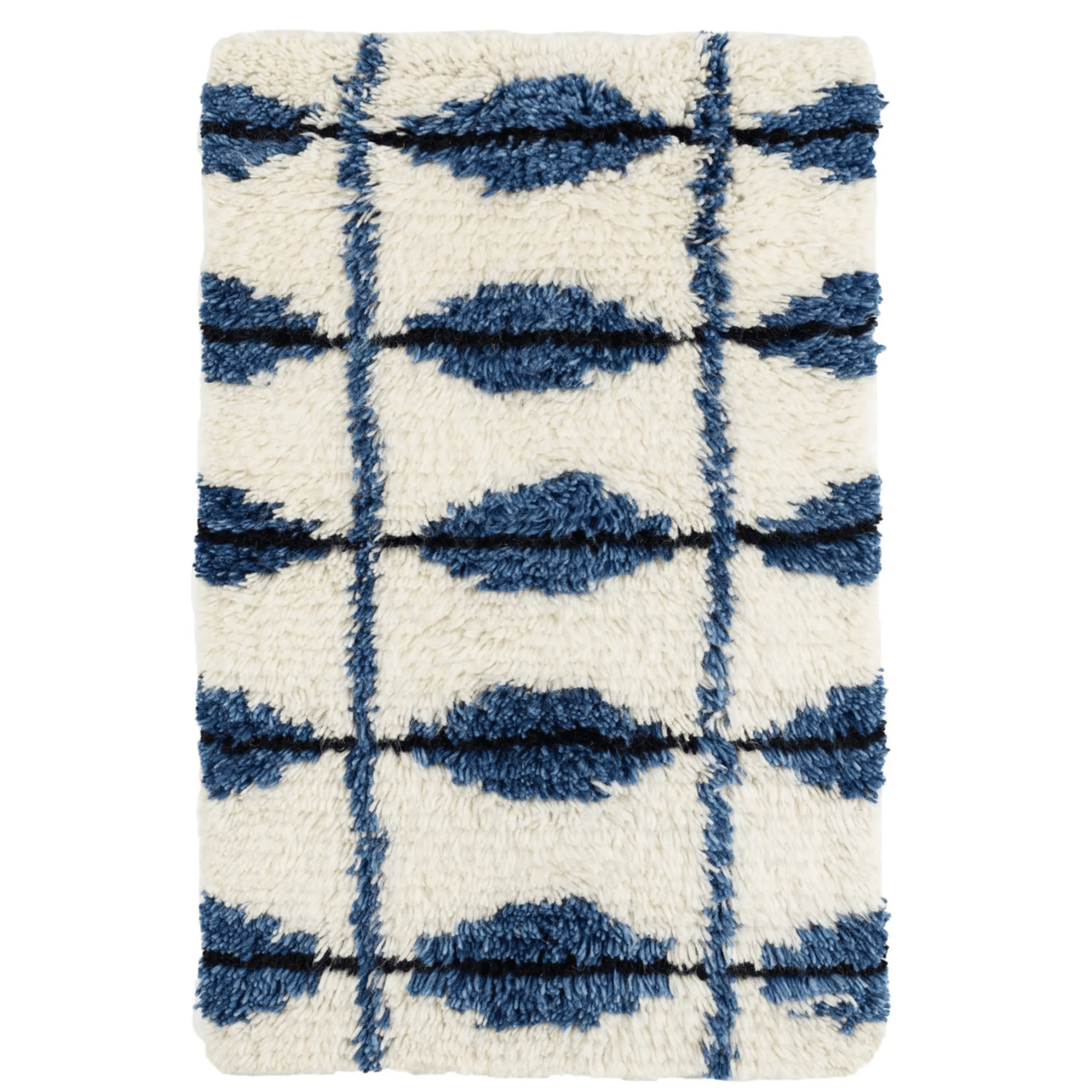 Noma Handwoven Wool Rug - Blue & Ivory - Our Boat House