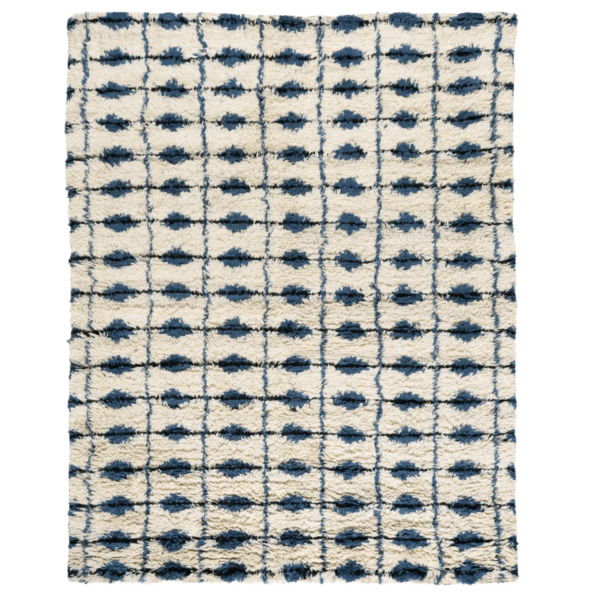 Noma Handwoven Wool Rug - Blue & Ivory - Our Boat House