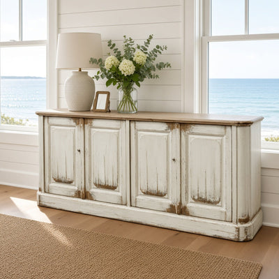 North Harwich Sideboard in Distressed White - Two Sizes - Our Boat House