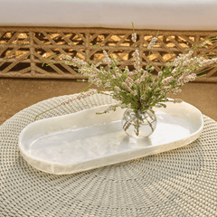 Ocean City Pearl White Tray - Two Sizes - Our Boat House