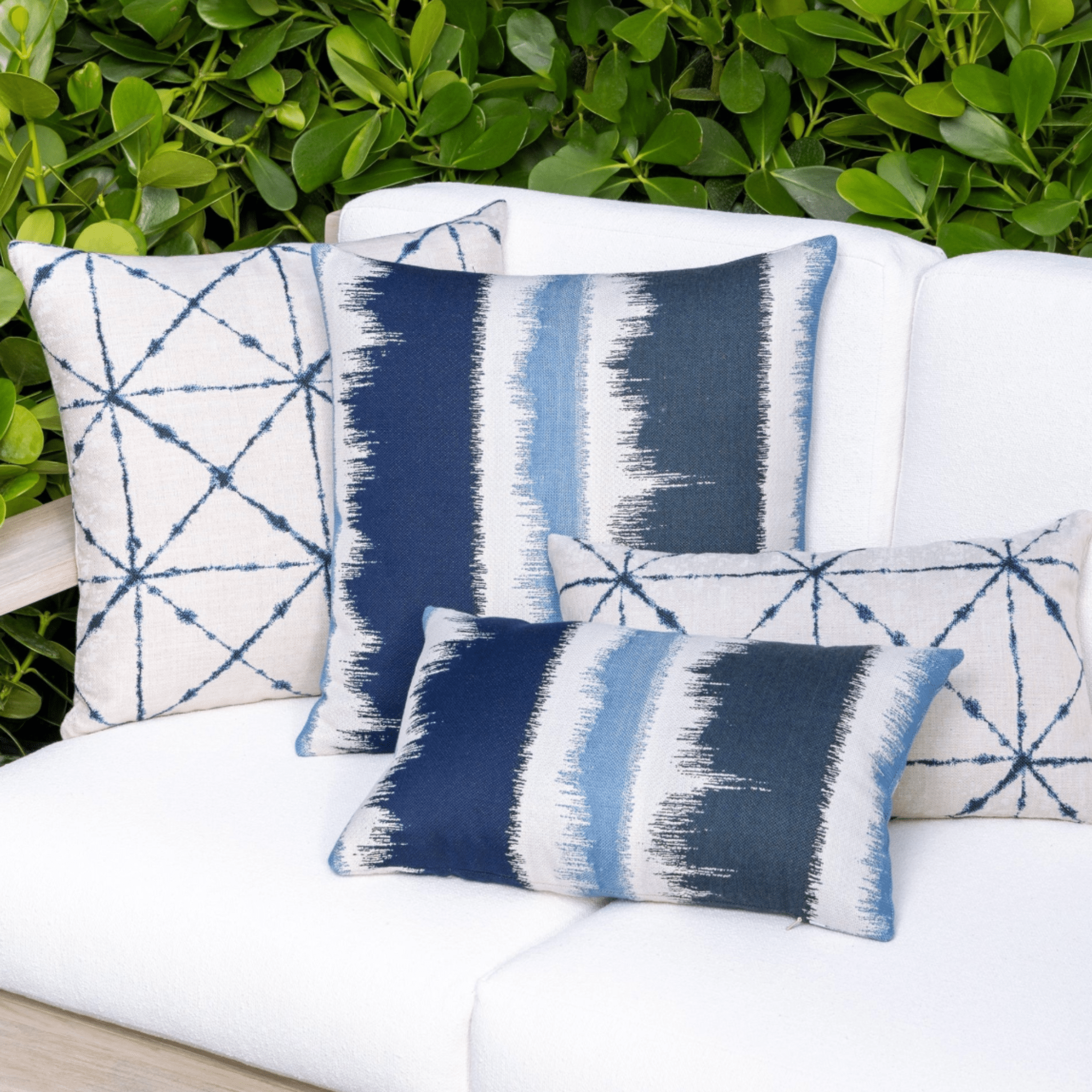 Ocean Escape Indigo Indoor/Outdoor Pillow - Our Boat House