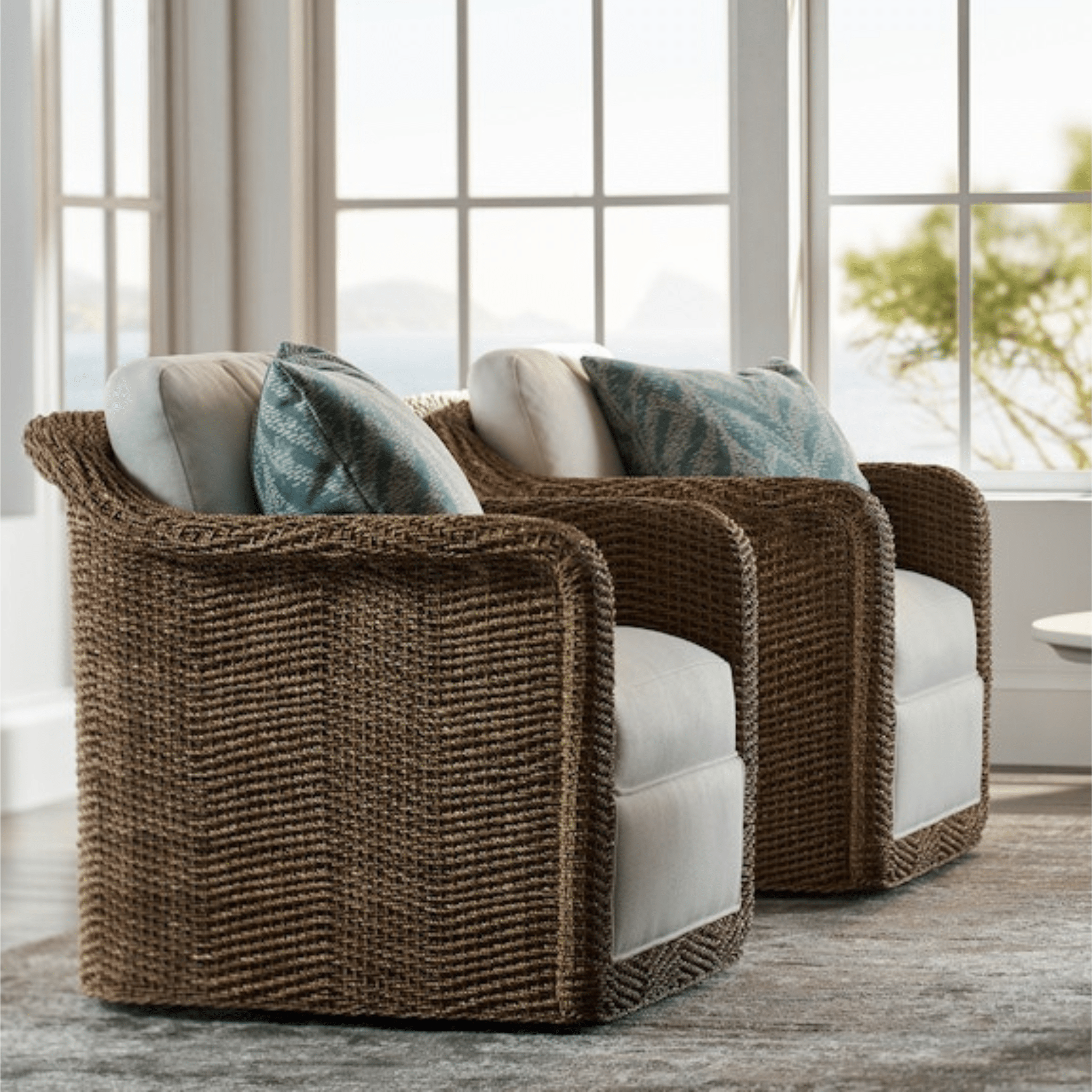 Ocean Ridge Swivel Lounge Chair - coastal inspired home furnishing lifestyle