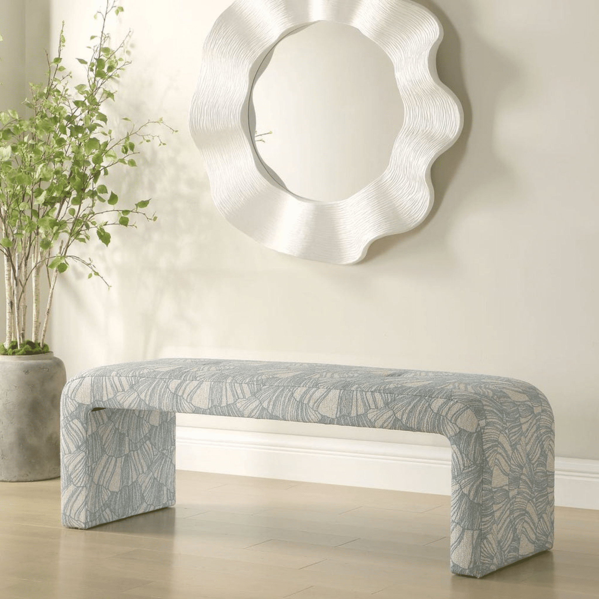 Oceana Shell Upholstered Bench - Our Boat House