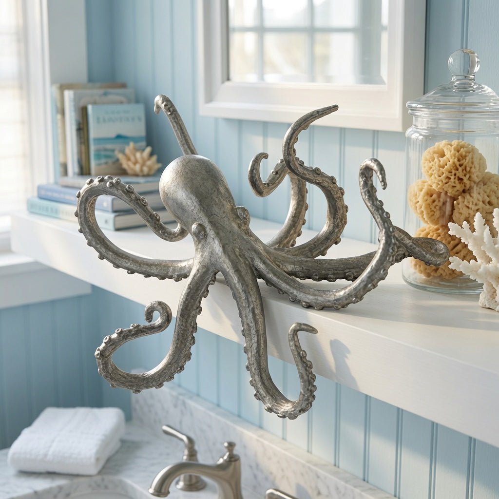 Octopus Pewter Shelf Decor - Our Boat House