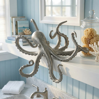 Octopus Pewter Shelf Decor - Our Boat House