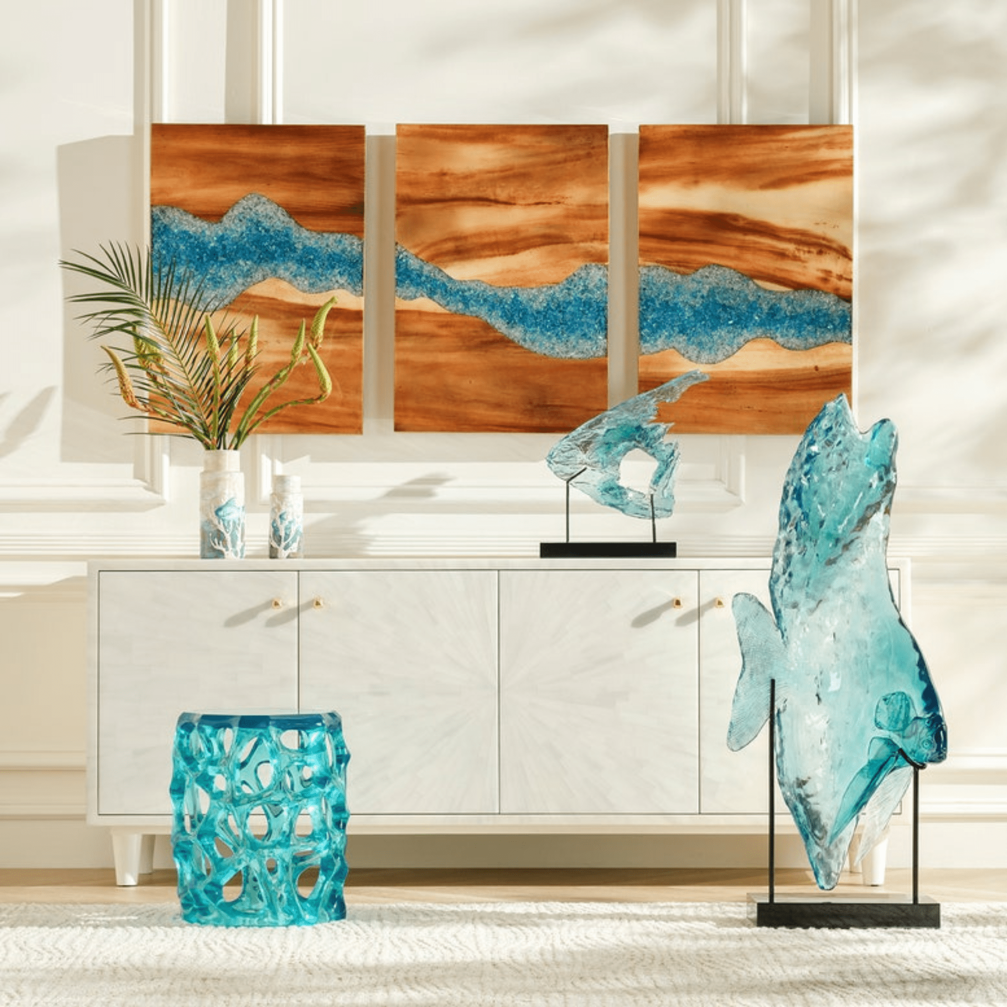 Oleander Triptych Wall Decor - Our Boat House