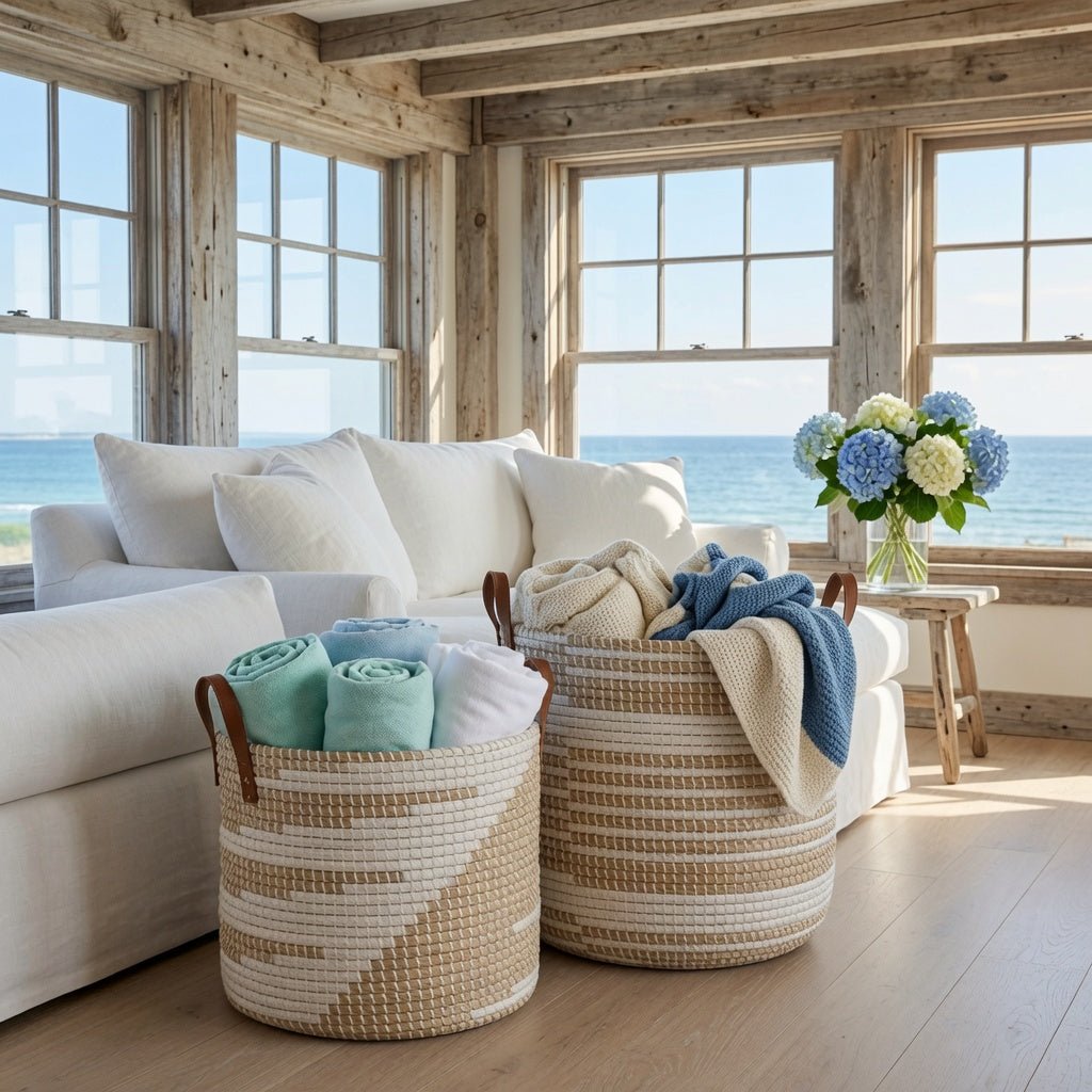 Olinda Natural/White Basket Set - Our Boat House