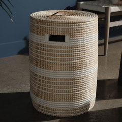 Olinda Natural/White Hamper - Two Sizes - Our Boat House