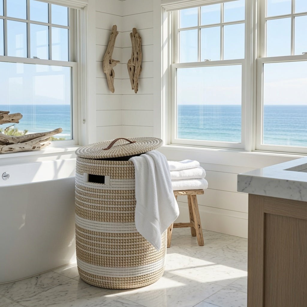 Olinda Natural/White Hamper - Two Sizes - Our Boat House