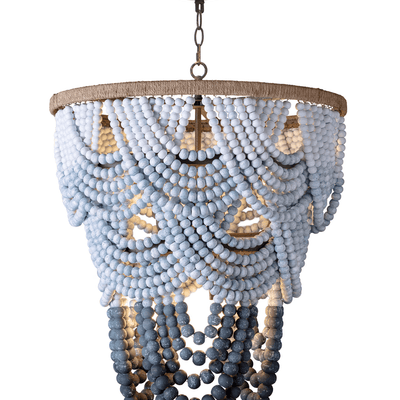 Ombre Wood Bead Chandelier - Our Boat House