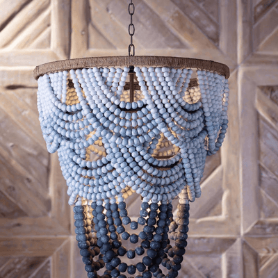 Ombre Wood Bead Chandelier - Our Boat House