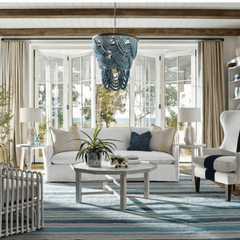 Ombre Wood Bead Chandelier - Our Boat House