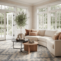 Orzalla Southwestern Diamond Washable Rug - Blue - coastal inspired home furnishing lifestyle