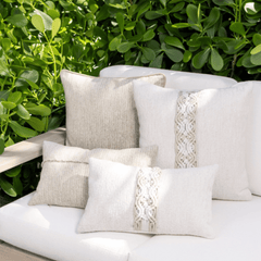 Oyster Macrame Indoor/Outdoor Pillow - Our Boat House