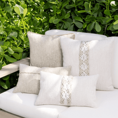 Oyster Macrame Indoor/Outdoor Pillow - Our Boat House