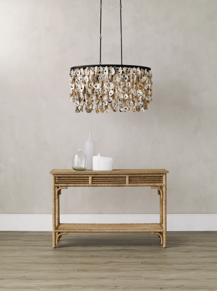 Oyster Shell Oval Chandelier - Our Boat House
