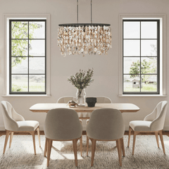 Oyster Shell Oval Chandelier - Our Boat House