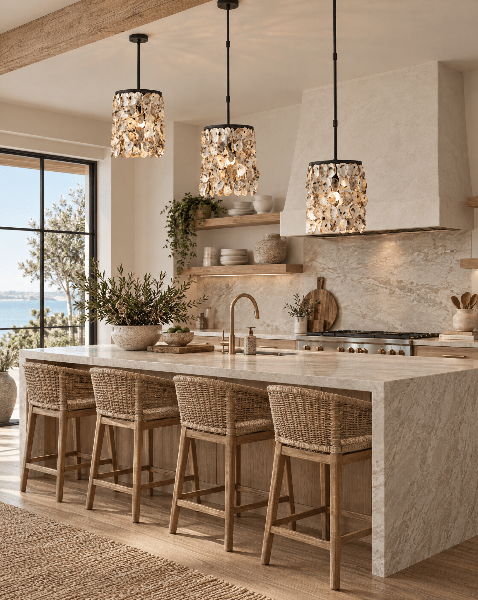 Oyster Shell Pendant - Our Boat House