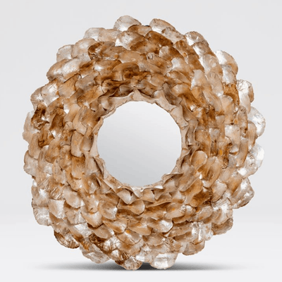 Oyster Shell Petal Round Mirror - Finish Options - Our Boat House