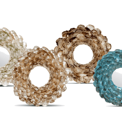 Oyster Shell Petal Round Mirror - Finish Options - Our Boat House