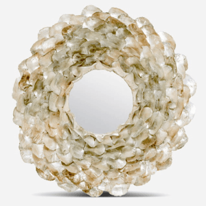 Oyster Shell Petal Round Mirror - Finish Options - Our Boat House