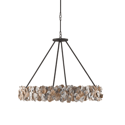 Oyster Shell Round Halo Chandelier - Our Boat House