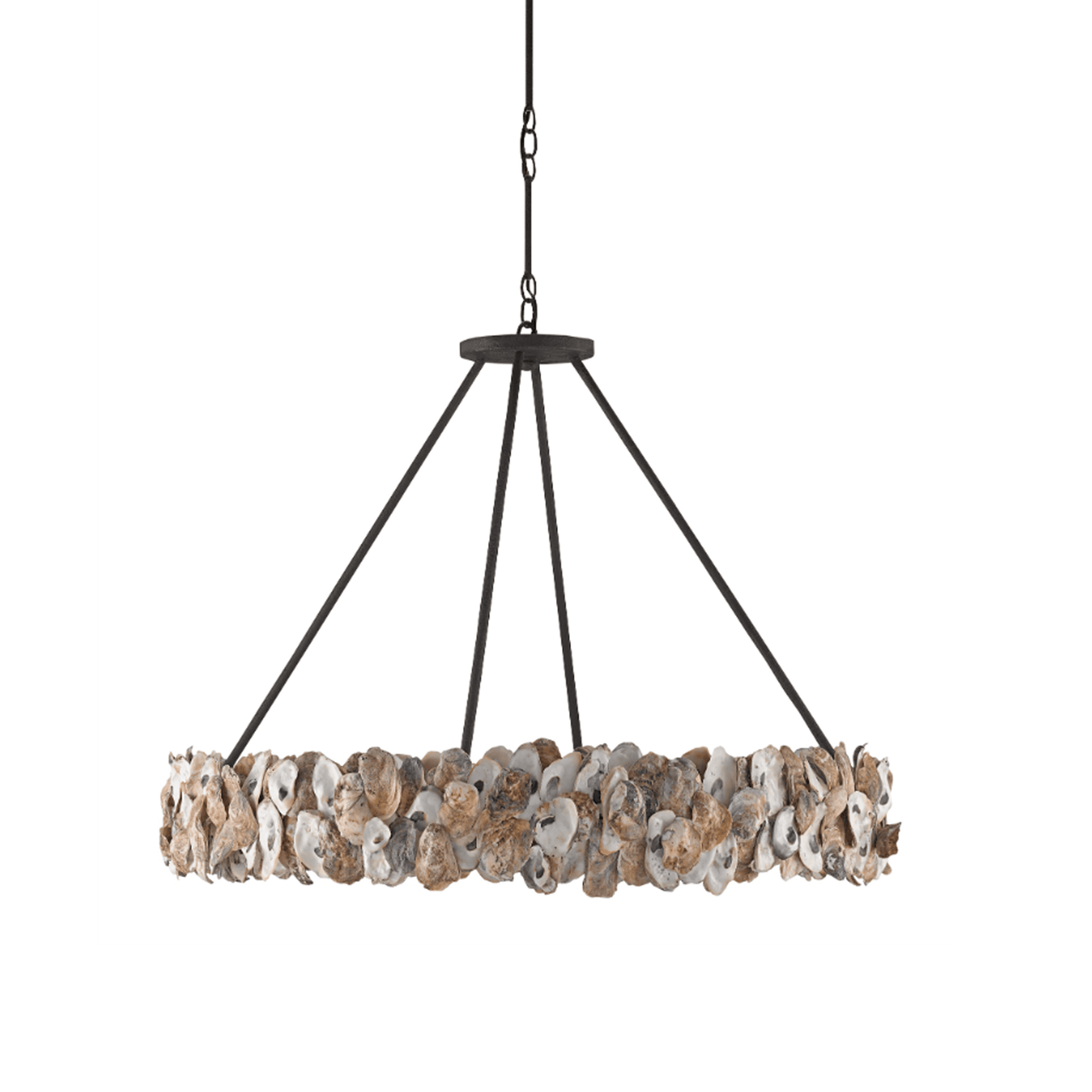 Oyster Shell Round Halo Chandelier - Our Boat House