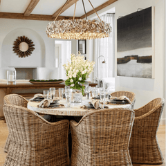 Oyster Shell Round Halo Chandelier - Our Boat House