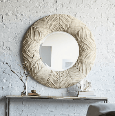 Padma Cocoa Bead Mirror - Our Boat House