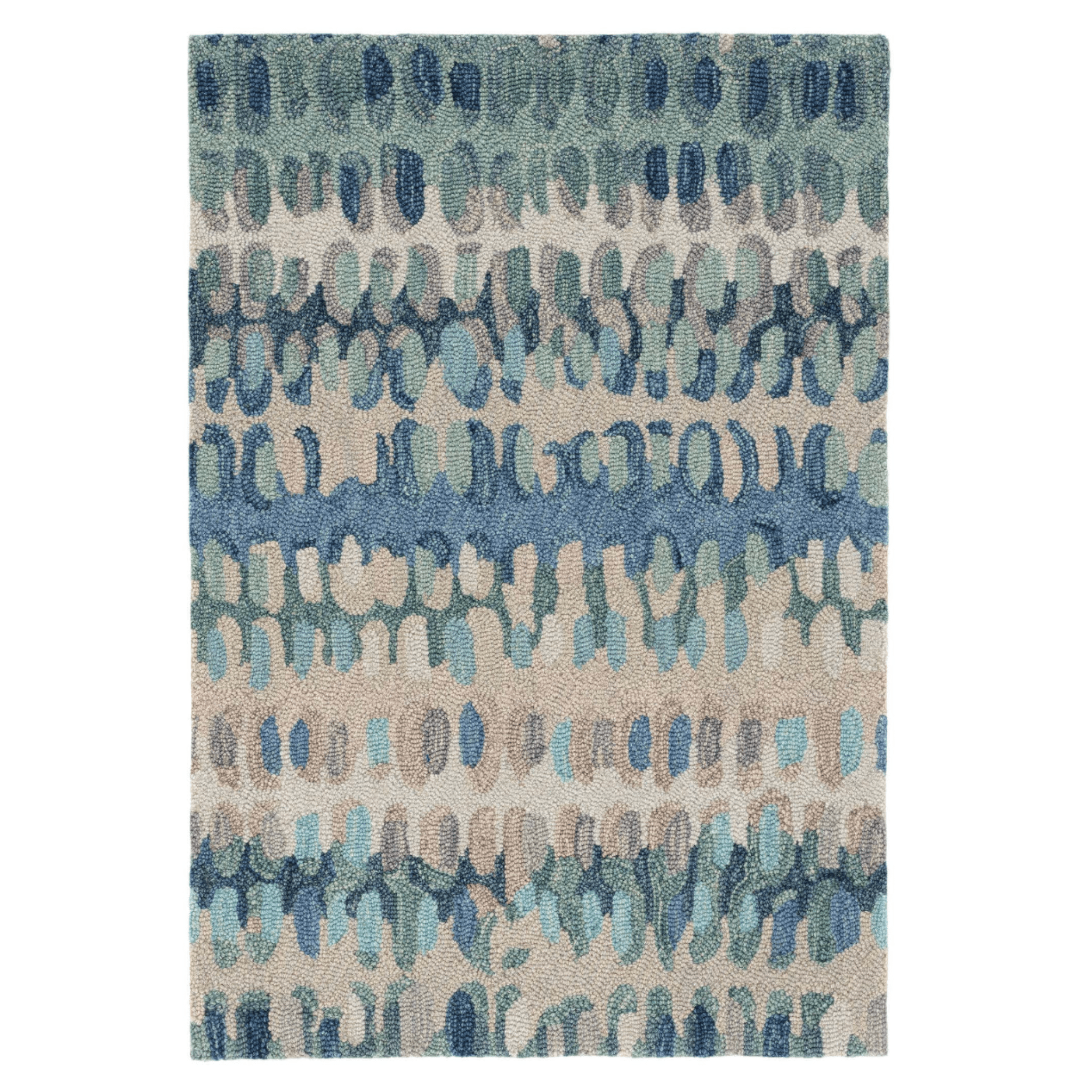 Paint Chip Micro Hooked Wool Rug - Blue - Our Boat House