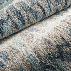 Paint Chip Micro Hooked Wool Rug - Blue - Our Boat House