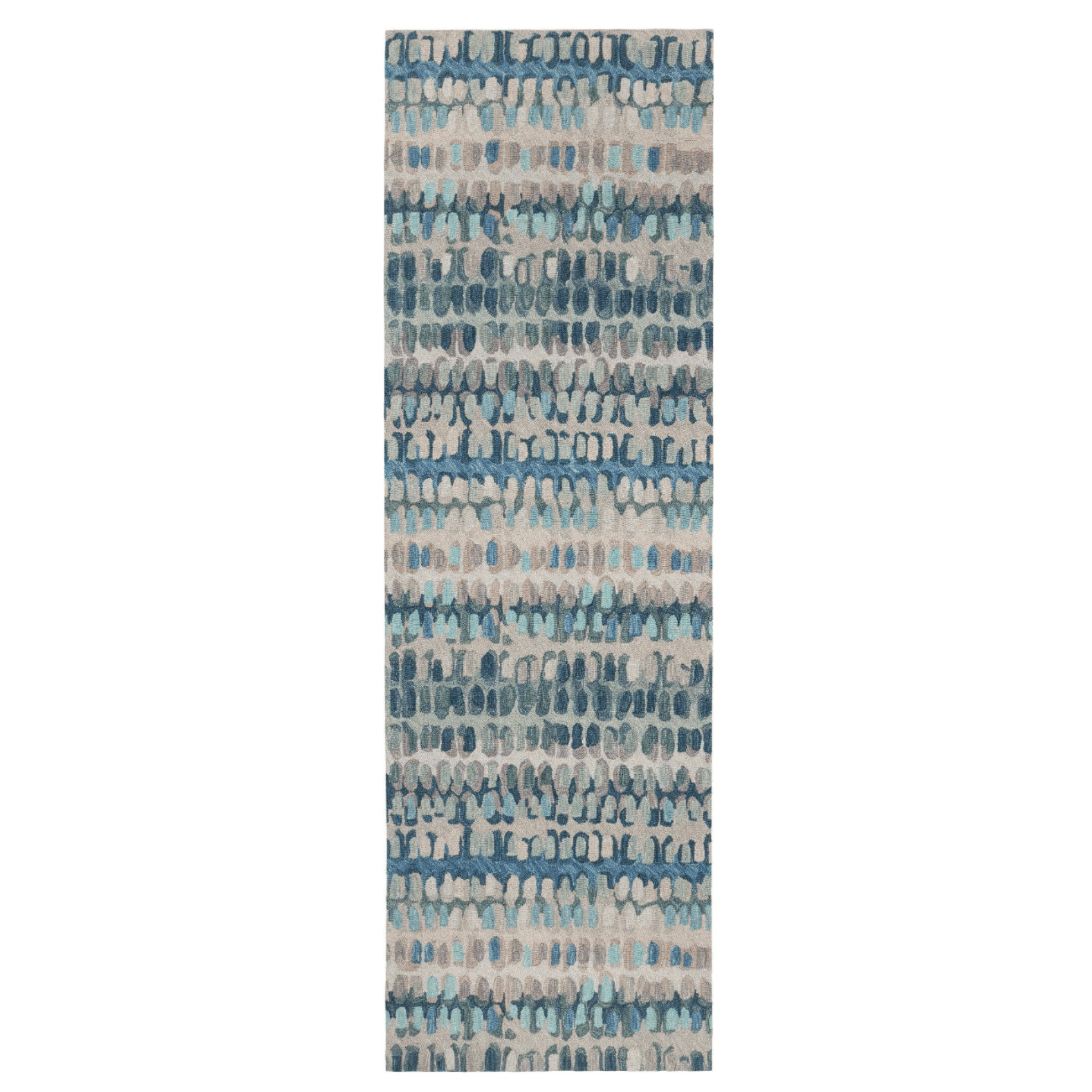 Paint Chip Micro Hooked Wool Rug - Blue - Our Boat House