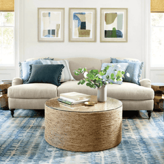 Paint Chip Micro Hooked Wool Rug - Blue - Our Boat House
