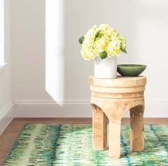 Paint Chip Micro Hooked Wool Rug - Moss