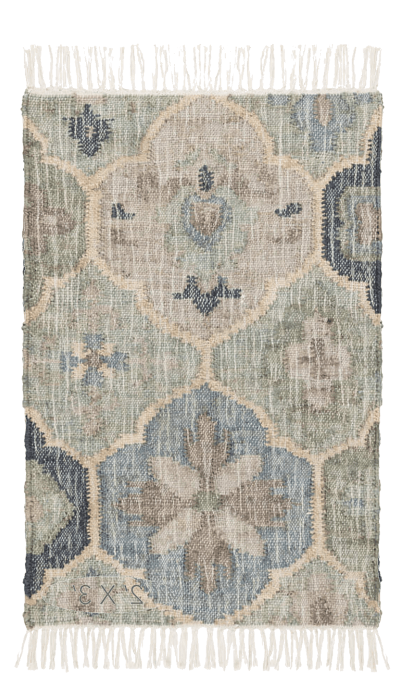 Pali Blue Woven Jute Rug - Our Boat House