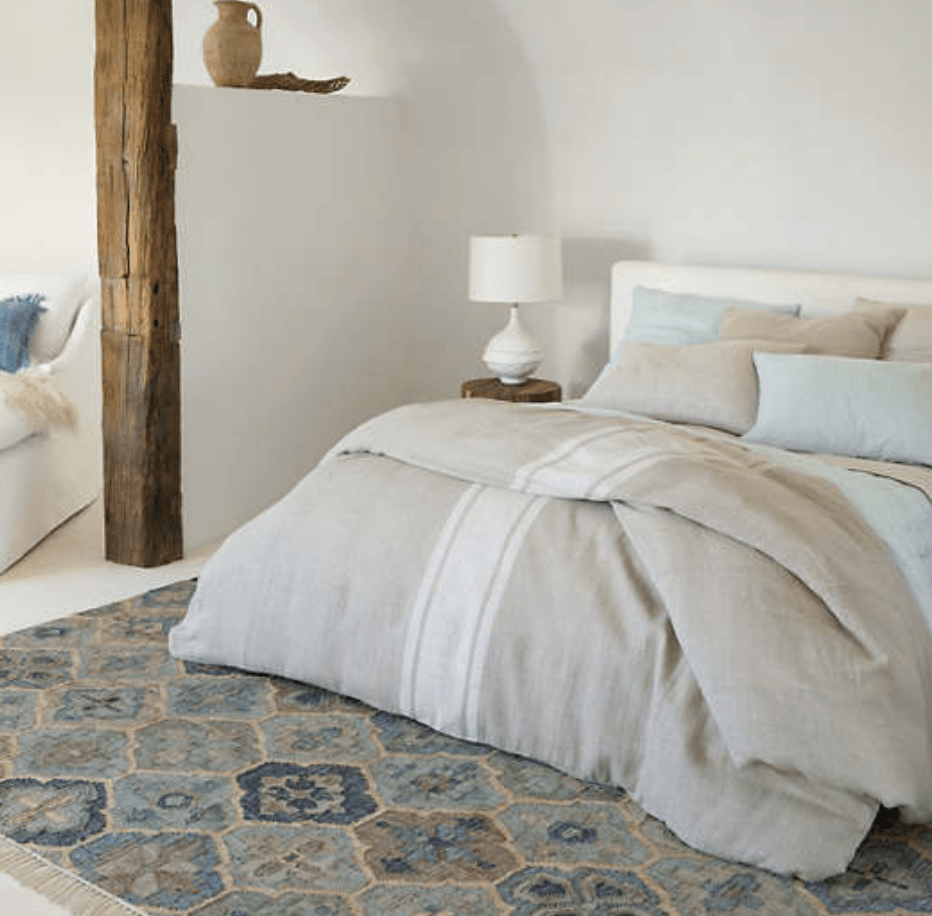 Pali Blue Woven Jute Rug - Our Boat House