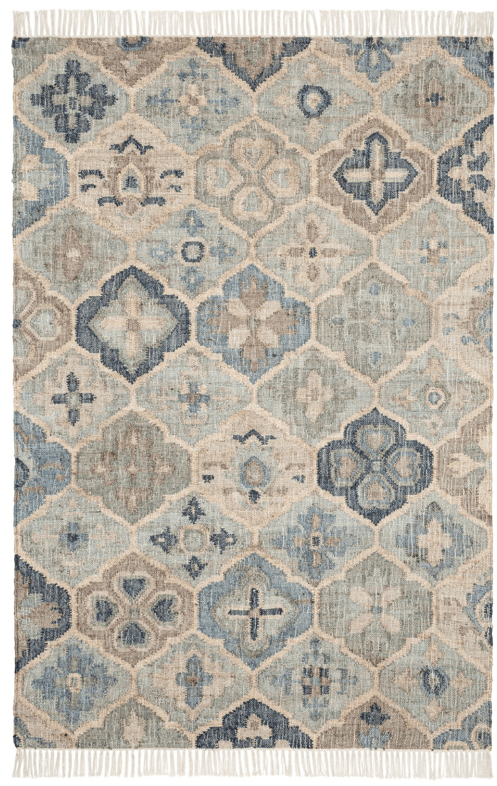 Pali Blue Woven Jute Rug - Our Boat House