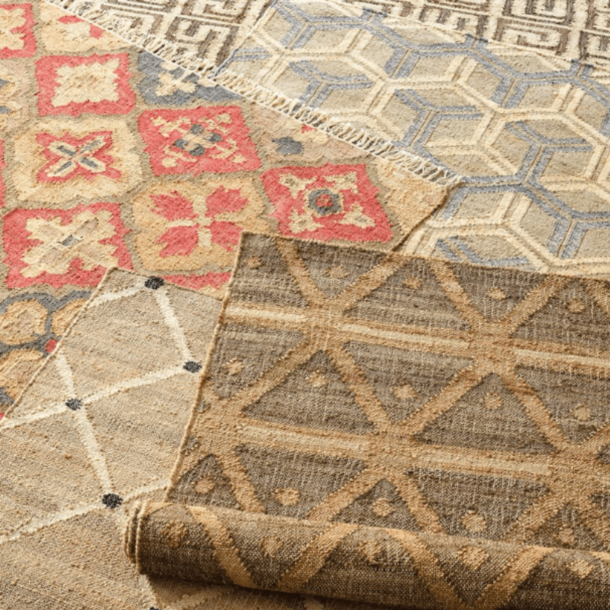 Pali Blue Woven Jute Rug - Multi - Our Boat House