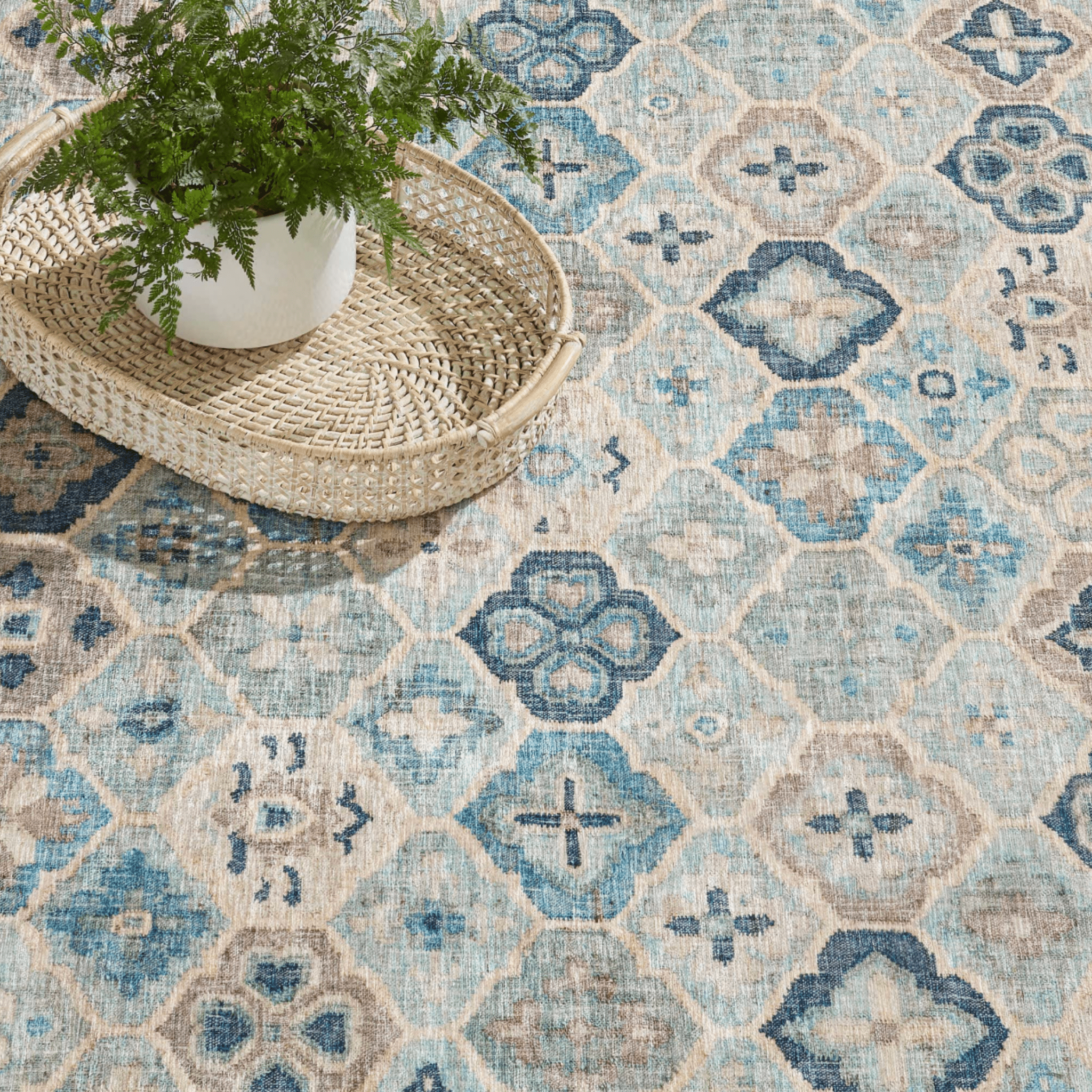 Pali Machine Washable Rug - Blue - coastal inspired home furnishing lifestyle