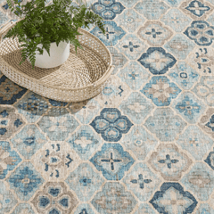 Pali Machine Washable Rug - Blue - coastal inspired home furnishing lifestyle