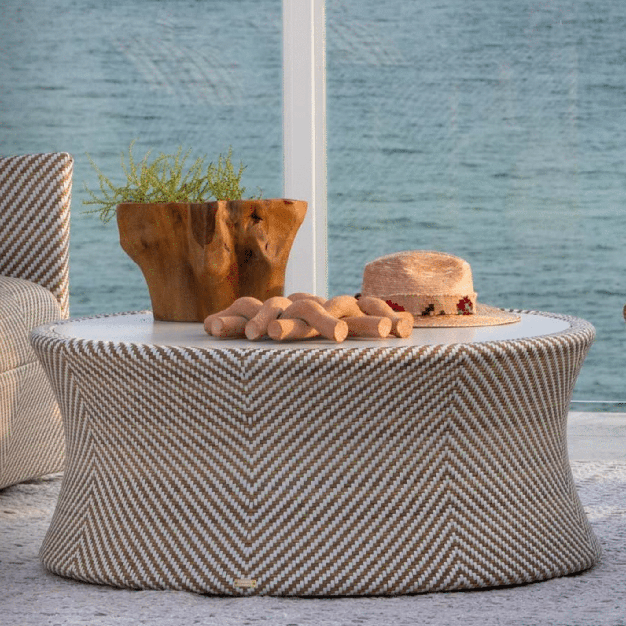 Palm Beach Outdoor Coffee Table - Natural & White - coastal inspired home furnishing lifestyle